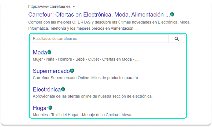 ejemplo Rich Snippets Categorías